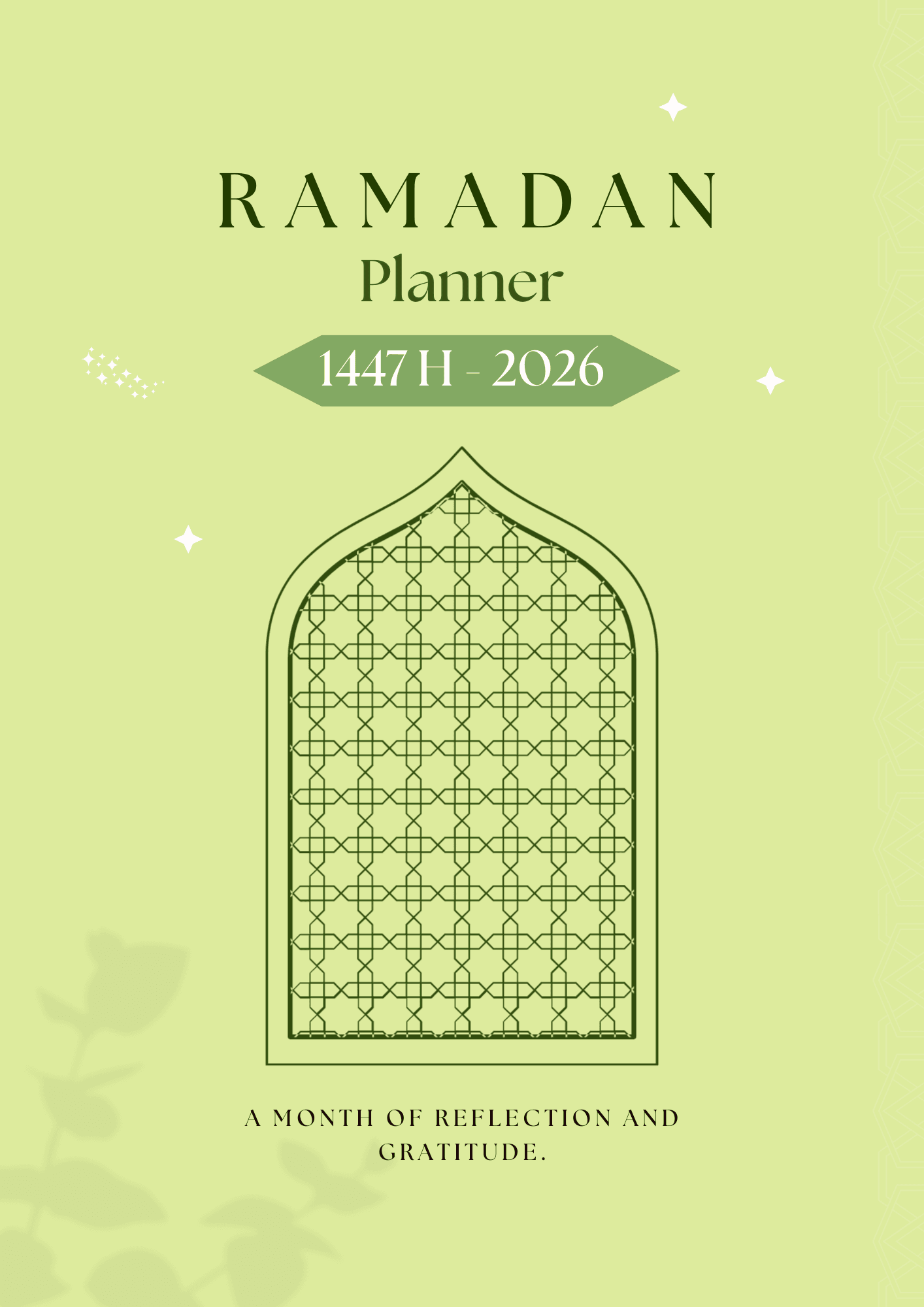 Free Ramadan Planner 2026 PDF Cover - Daily Salah and Quran Tracker (1 of 5)